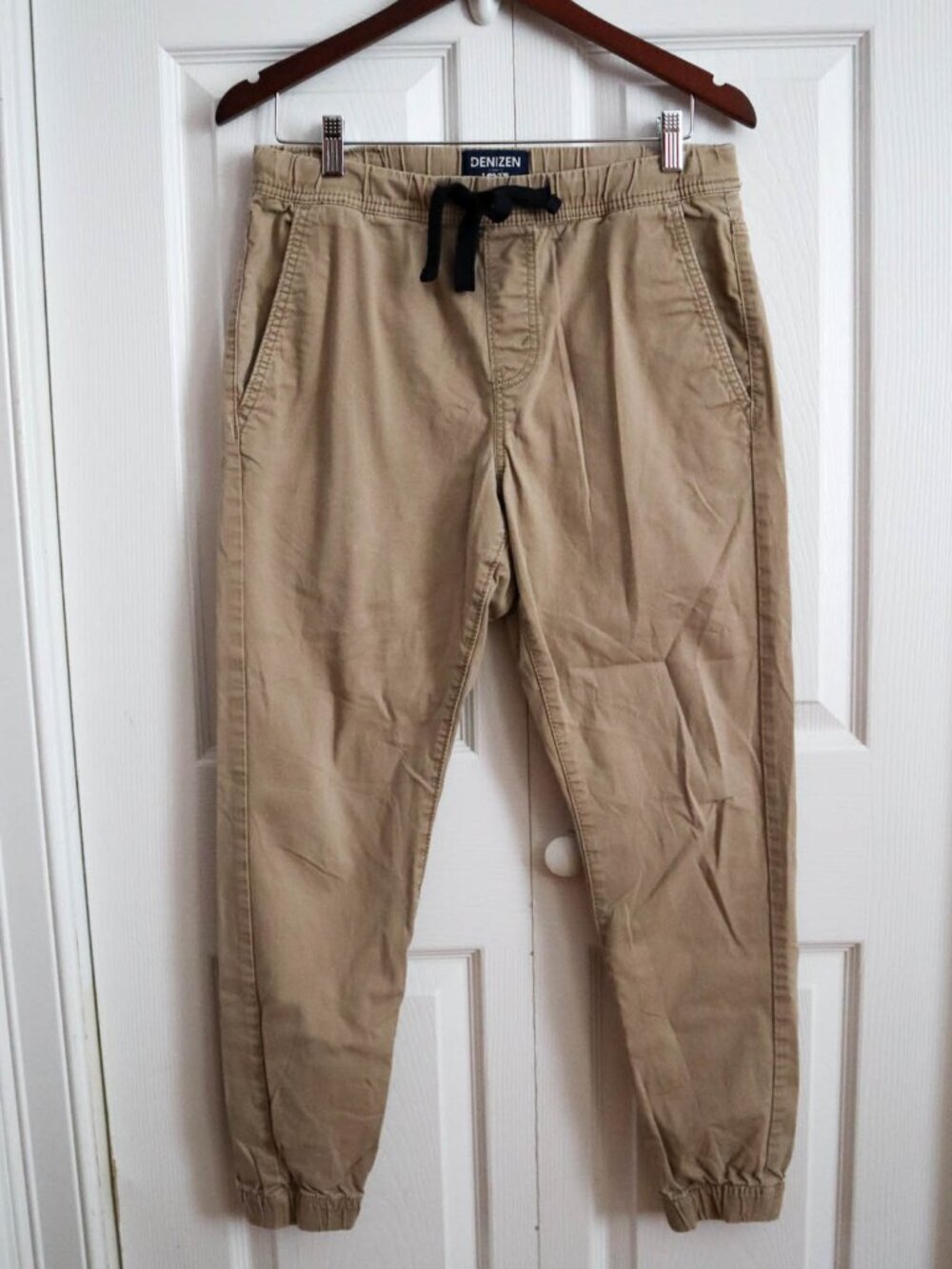 Levi's Denizen Joggers Chino Pants Mens Sz S Cotton Khaki 32" Waist 28" Inseam